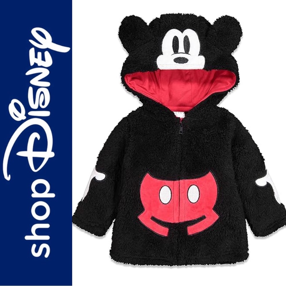 Disney Mickey Mouse 18 month Boys' Sherpa Fleece Costume Hoodie w Zipper